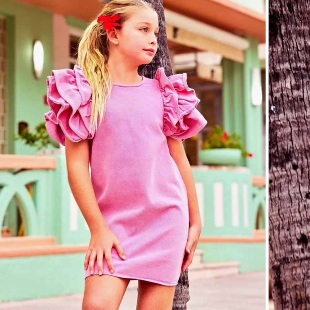 Lola and the Boys Pink Denim Dress